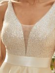 Sparkly Bodice High Low Prom Dresses for Women – Rose Gold