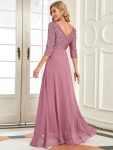 Sexy V Neck Sequin Evening Dresses with 3/4 Sleeve – Purple Orchid