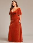 Vintage Plus Size Velvet Maxi Evening Dress – Burnt Orange