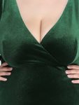 Vintage Plus Size Velvet Maxi Evening Dress – Dark Green