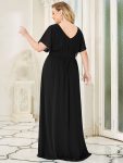 Plus Size Empire Waist Chiffon Formal Maxi Evening Dress – Black