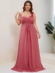 Sweet Pleated Bodice One Shoulder Chiffon Bridesmaid Dress – Cameo Brown