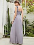 Chiffon One Shoulder Maxi Long Bridesmaid Dresses for Women – Grey