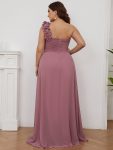 Chiffon One Shoulder Maxi Long Bridesmaid Dresses for Women – Purple Orchid