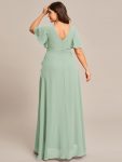 Plus Size Elegant Lotus Sleeves Chiffon Bridesmaid Dress – Mint Green