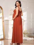 Empire Waist Floral Lace Chiffon Maternity Dress – Burnt Orange