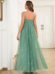 Spaghetti Strap V-Neck Empire Waist Sparkling Maternity Dress – Green Bean