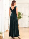 Knot Front Sleeveless A-Line Velvet Maternity Dress – Dark Green