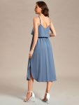 Airy Adjustable Spaghetti Straps Knee-Length A-Line Maternity Dress – Dusty Navy