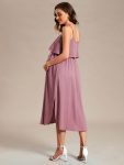 Airy Adjustable Spaghetti Straps Knee-Length A-Line Maternity Dress – Purple Orchid