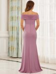 Elegant Bodycon Strapless Fold-Over Maternity Dress – Purple Orchid