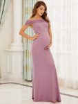 Elegant Bodycon Strapless Fold-Over Maternity Dress – Purple Orchid