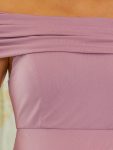 Elegant Bodycon Strapless Fold-Over Maternity Dress – Purple Orchid