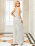 Fancy One Shoulder Sequin Long Evening Dress – Champagne