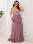 Plus Size Long Sequin Special Occasion Dresses - Purple Orchid