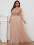 Plus Size Long Sequin Special Occasion Dresses – Rose Gold