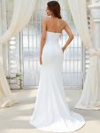 Simple Strapless Mermaid Eloping Dress for Wedding – Cream