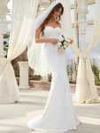 Simple Strapless Mermaid Eloping Dress for Wedding – Cream