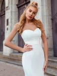 Simple Strapless Mermaid Eloping Dress for Wedding – Cream