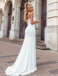 Simple Strapless Mermaid Eloping Dress for Wedding – Cream