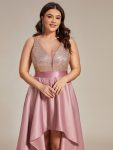 High Low Sleeveless Plus Size Dresses With Sequin for Evening – Purple Orchid