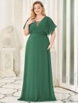 Plus Size Empire Waist Chiffon Formal Maxi Evening Dress – Green Bean