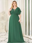 Plus Size Empire Waist Chiffon Formal Maxi Evening Dress – Green Bean