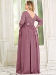 Plus Size Long Lace Sleeve Maternity Formal Dresses – Purple Orchid