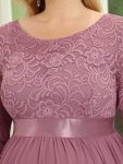 Plus Size Long Lace Sleeve Maternity Formal Dresses – Purple Orchid