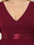 Plus Size Floral Print V-Neck Short Sleeve Ruffle Maternity Dress – Burgundy