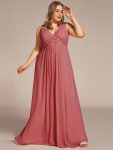 Floral Applique Sleeveless Chiffon Long Formal Evening Dress – Cameo Brown