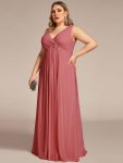 Plus Size Floral Applique Sleeveless Chiffon Formal Evening Dress – Cameo Brown