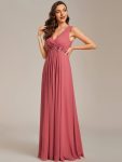 Floral Applique Sleeveless Chiffon Long Formal Evening Dress – Cameo Brown