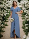 Dusty Blue and Navy Bridesmaid Gowns - Dusty Navy