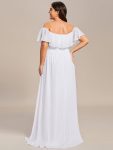 Plus Size Off the Shoulder Formal Bridesmaid Dress with Thigh Split – White