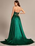 Custom Size V-neck Glitter Sequin Halter Long Prom Dress – Dark Green