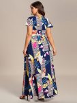 Summer One-Piece Printed Short Sleeve Tie-Waist Wedding Guest Dress – Printed Geometry