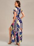 Summer One-Piece Printed Short Sleeve Tie-Waist Wedding Guest Dress – Printed Geometry