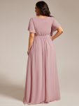 A-Line Pleated Chiffon Tie-Waist Evening Dress – Dusty Rose