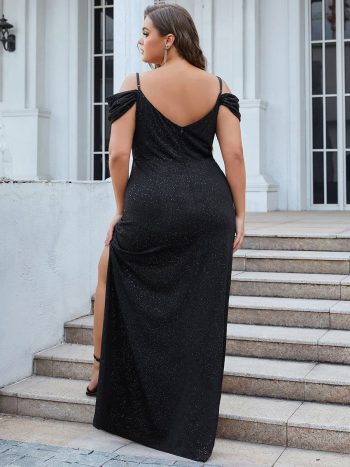 Custom Size Sexy High Slit Gala Formal Evening Dresses - Black