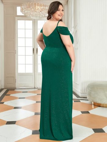 Custom Size Sexy High Slit Gala Formal Evening Dresses - Dark Green