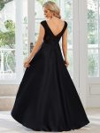 Elegant Sleeveless High-low Lace Top Wedding Guest Dress – Black