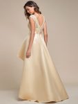 Elegant Sleeveless High-low Lace Top Wedding Guest Dress – Rose Gold