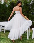 Tulle Corset Top Sweetheart High-Low Wedding Dress – Ivory