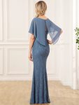 Lace Fishtail Chiffon Coverup Mother of the Bride Dress – Dusty Navy