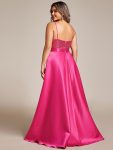 Sparkly Bodice High Low Prom Dresses for Women – Hot Pink