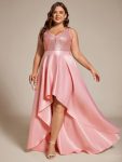 Sparkly Bodice High Low Prom Dresses for Women – Pink