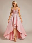 Sparkly Bodice High Low Prom Dresses for Women – Pink