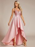 Sparkly Bodice High Low Prom Dresses for Women – Pink