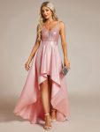 Sparkly Bodice High Low Prom Dresses for Women – Pink